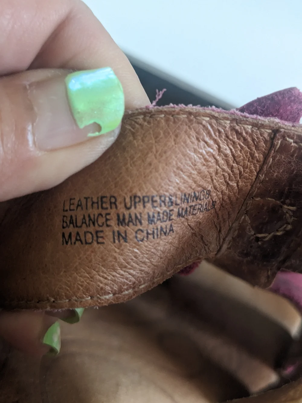 Born Leather Burgundy Ruffle-Trim Slide Sandals 7